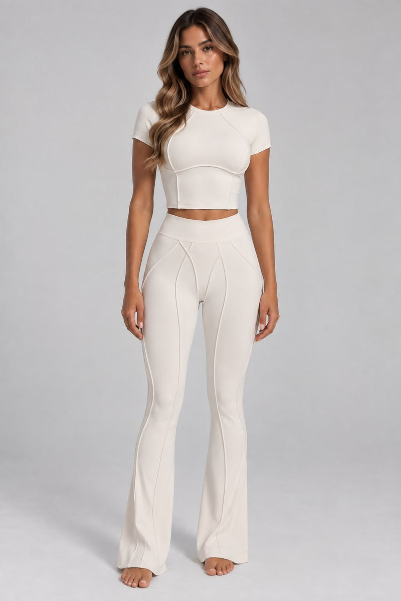 Conjunto costuras retrô Top Cropped off