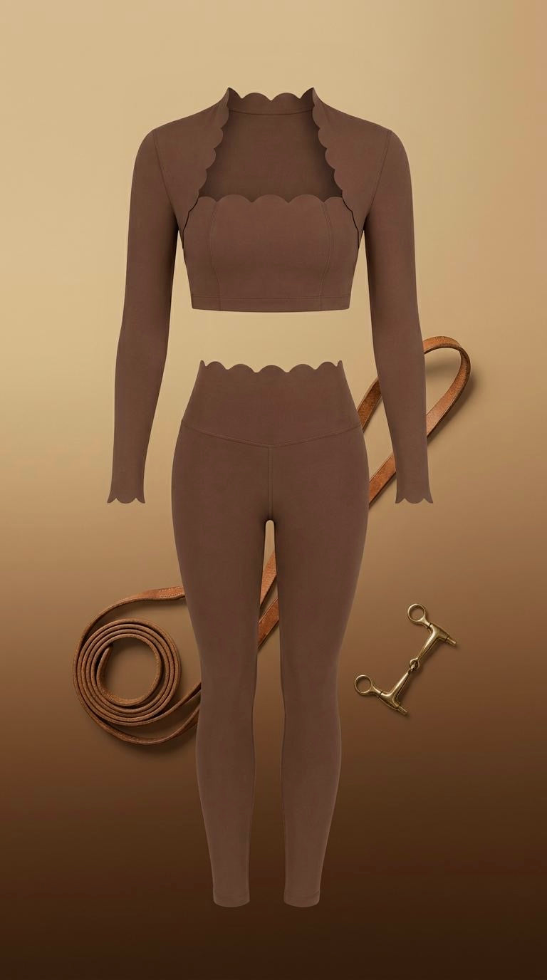 Conjunto Pétala Manga Longa Mocha