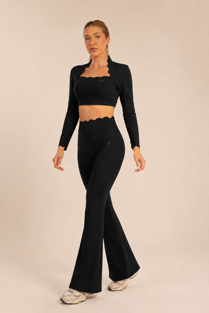 Legging Pétala Flare Preta