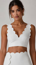 Top Pétala Decote V - Branco