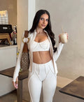 Top Alças Costura Off-White