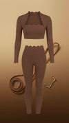 Conjunto Pétala Manga Longa Mocha