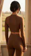Conjunto Pétala Manga Longa Mocha