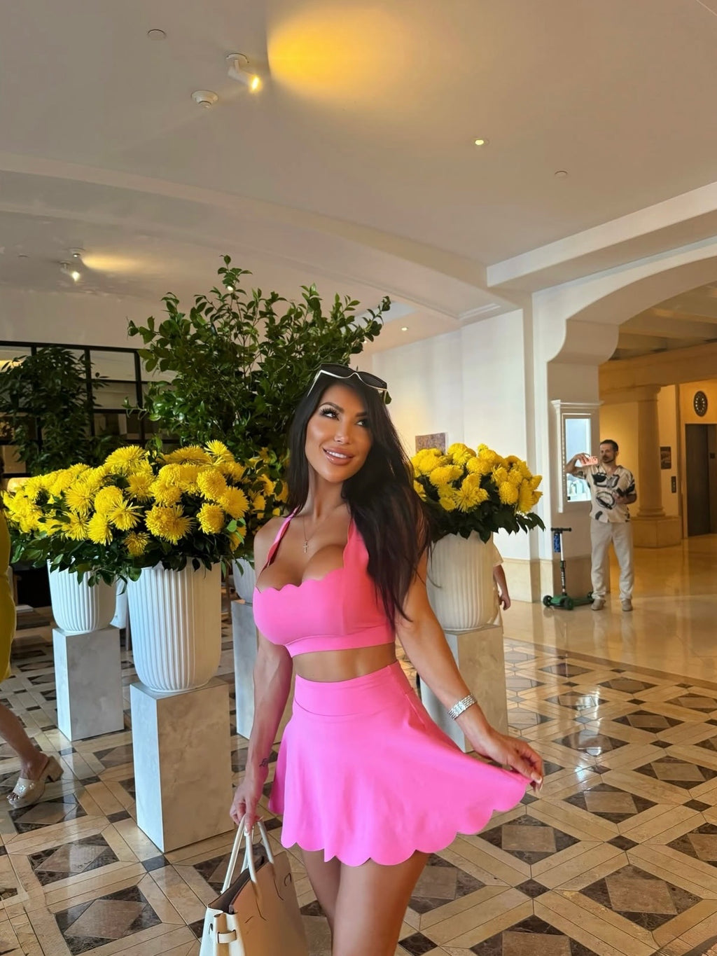 Saia Pétala Rodada Pink