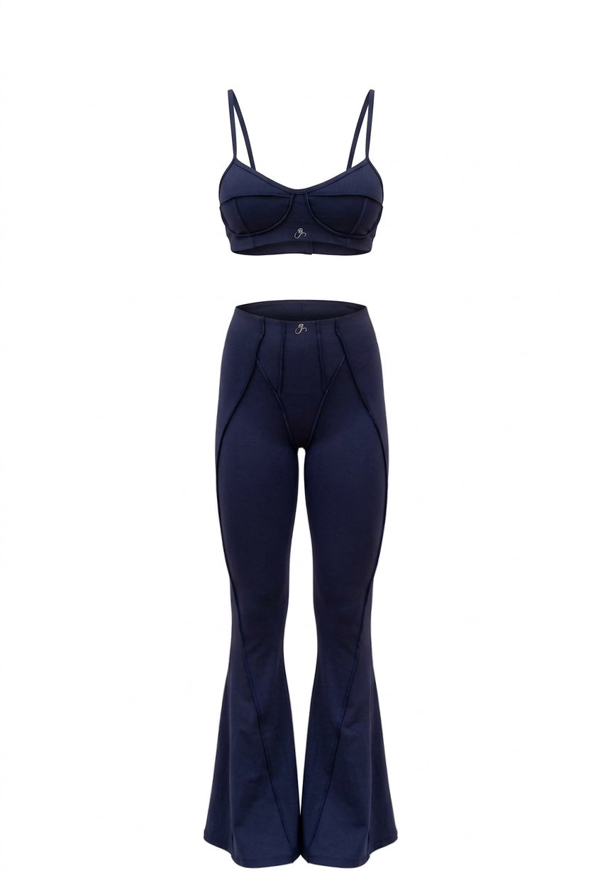 Conjunto Costuras Retro Azul Marinho - 3 Peças