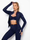 Conjunto Costuras Retro Azul Marinho - 3 Peças
