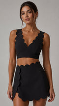 Top Pétala Decote V - Preto
