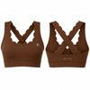 Top Pétala alças traspassadas Mocha - Marrom