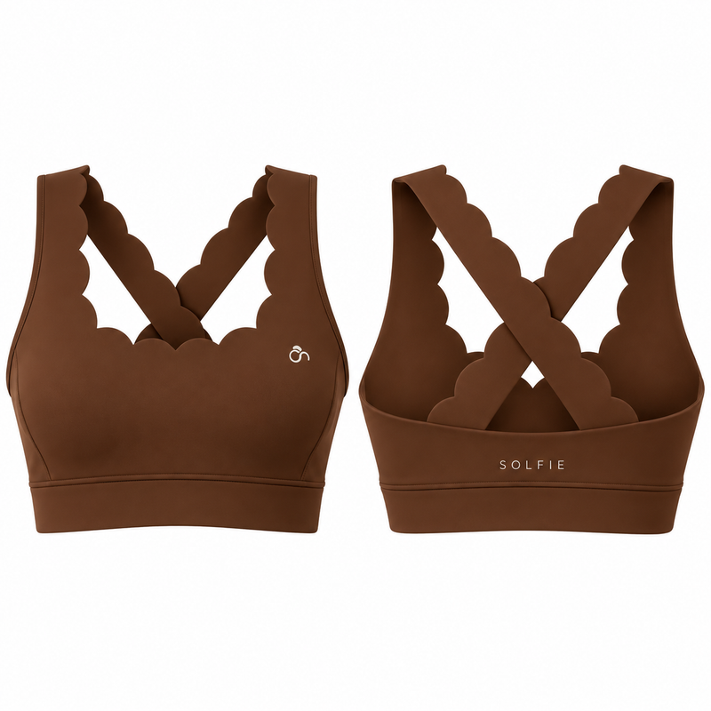 Top Pétala alças traspassadas Mocha - Marrom