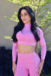 Top Pétala Gola Alta Rosa