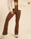 Legging Pétala Flare Marrom Mocha