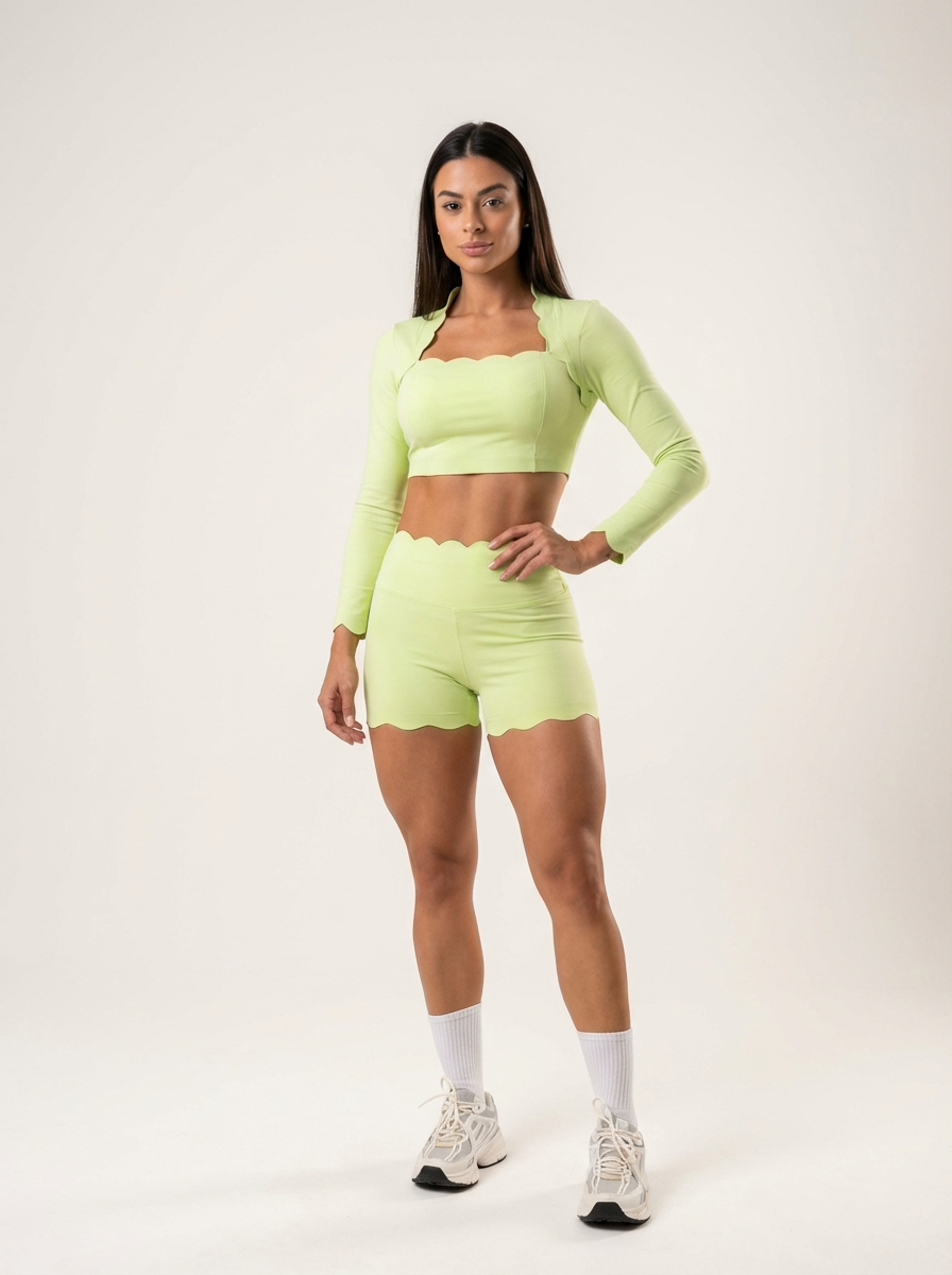 Top Pétala Manga Longa Verde Pistache