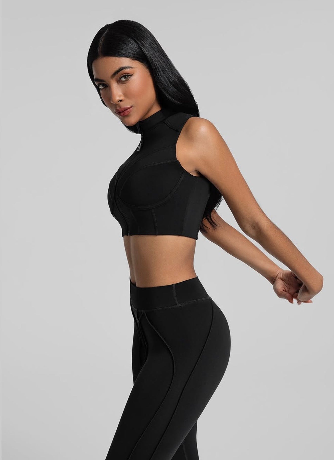 Calça Costuras Flare Preta