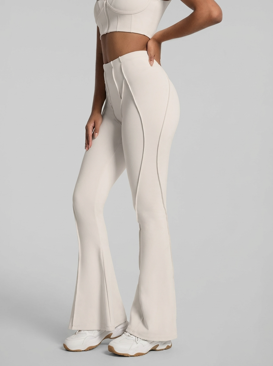 Calça Skinny Costuras Retro Off-White