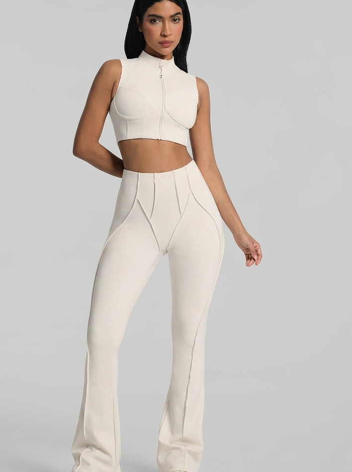 Calça Retrô Flare Off-White