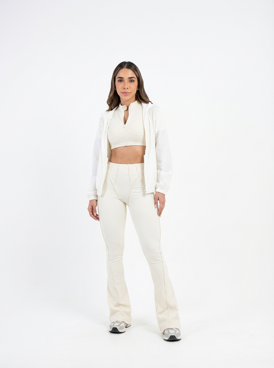 Calça Skinny Costuras Retro Off-White