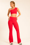 Top Pétala Nula Manga Vermelho